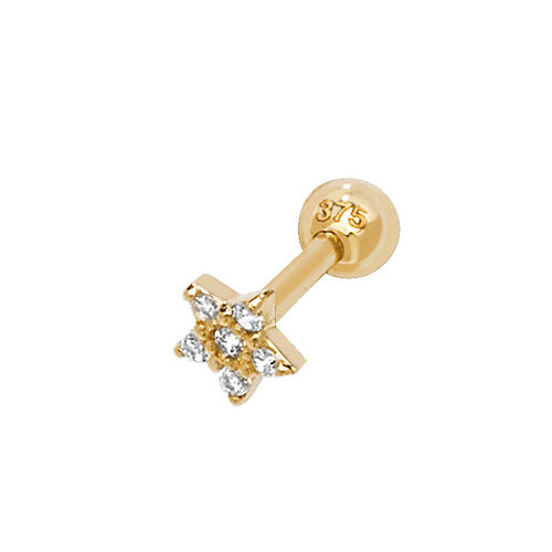 Ear Candy 9ct Gold CZ Star Cartilage Stud - John Ross Jewellers