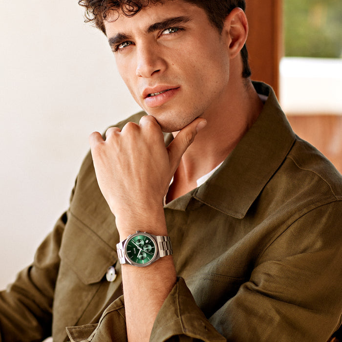 CLUSE Vigoureux Chrono Steel Green - John Ross Jewellers