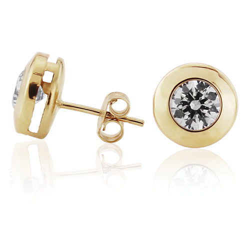 9ct Gold Cubic Zirconia Stud Earrings - John Ross Jewellers