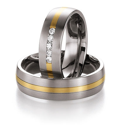 Titanium & 14ct Yellow Gold Wedding Ring | 6mm - John Ross Jewellers