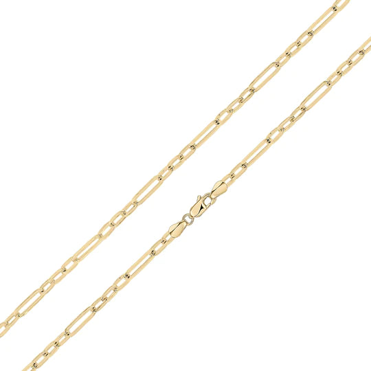 9ct Gold Paperlink Figaro Bracelet - John Ross Jewellers