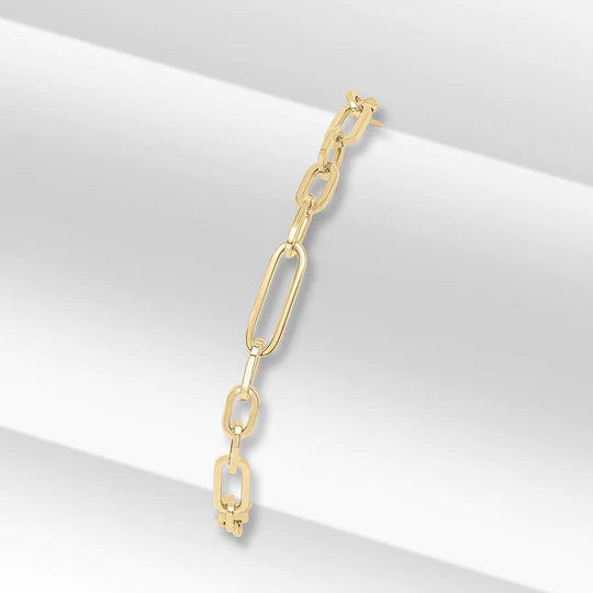 9ct Gold Paperlink Figaro Bracelet - John Ross Jewellers