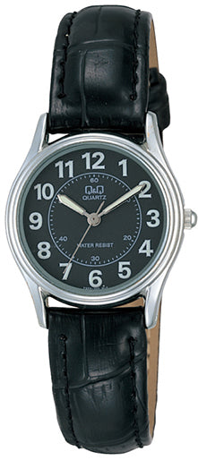 Q&Q Ladies Silver Leather Watch - John Ross Jewellers