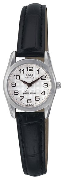 Q&Q Ladies Silver Leather Watch - John Ross Jewellers
