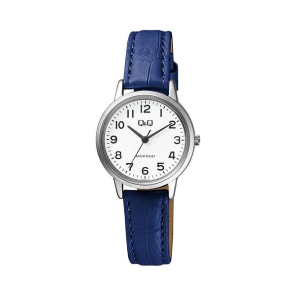 Q&Q Ladies Silver Leather Watch - John Ross Jewellers