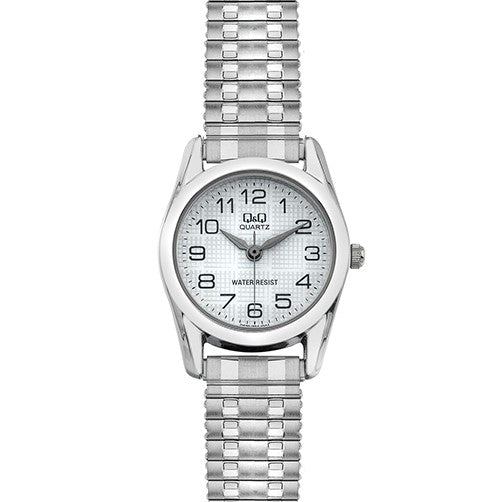 Q&Q Ladies Silver Watch with Expandable Strap - John Ross Jewellers
