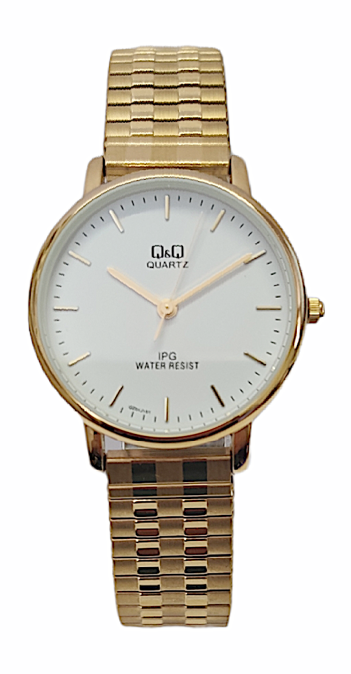 Q&Q Ladies Gold Watch with Expandable Strap - John Ross Jewellers