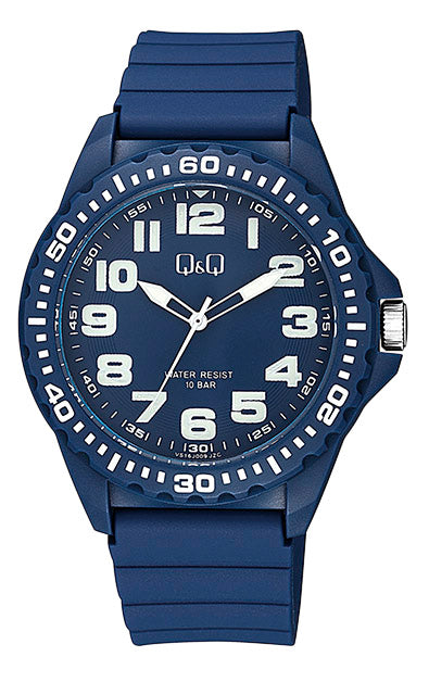 Q&Q Gents Navy Silicone Watch - John Ross Jewellers