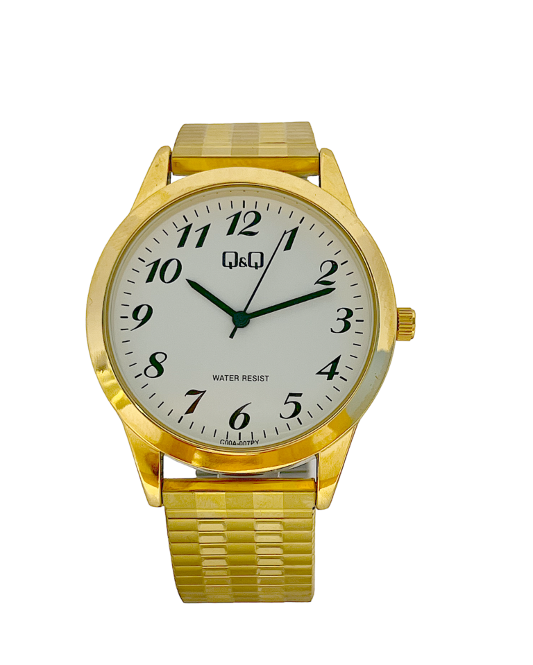 Q&Q Gents Gold Watch with Expandable Strap - John Ross Jewellers
