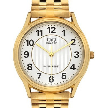 Q&Q Gents Gold Watch with Expandable Strap - John Ross Jewellers