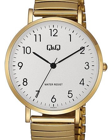 Q&Q Gents Gold Watch with Expandable Strap - John Ross Jewellers