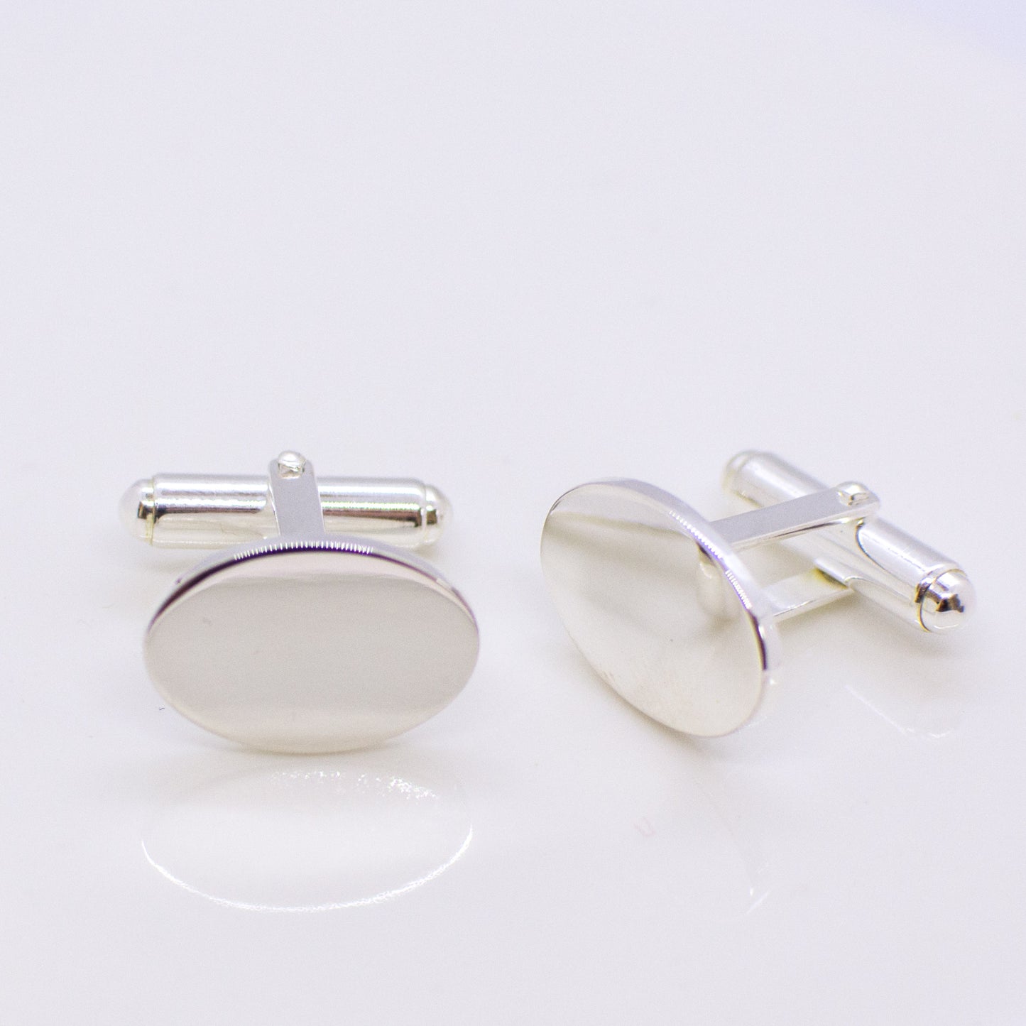 Silver Oval Cuff Links - John Ross Jewellers