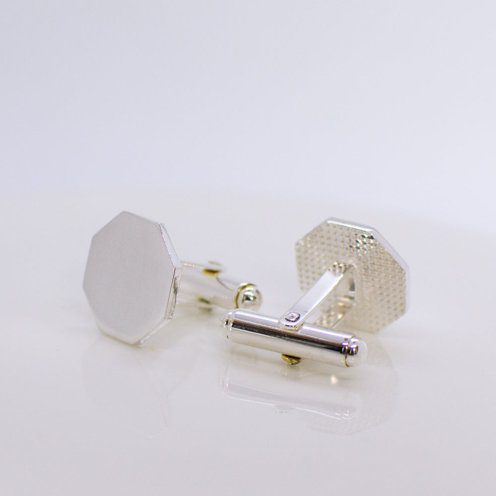 Silver Octagonal Cuff Links - John Ross Jewellers