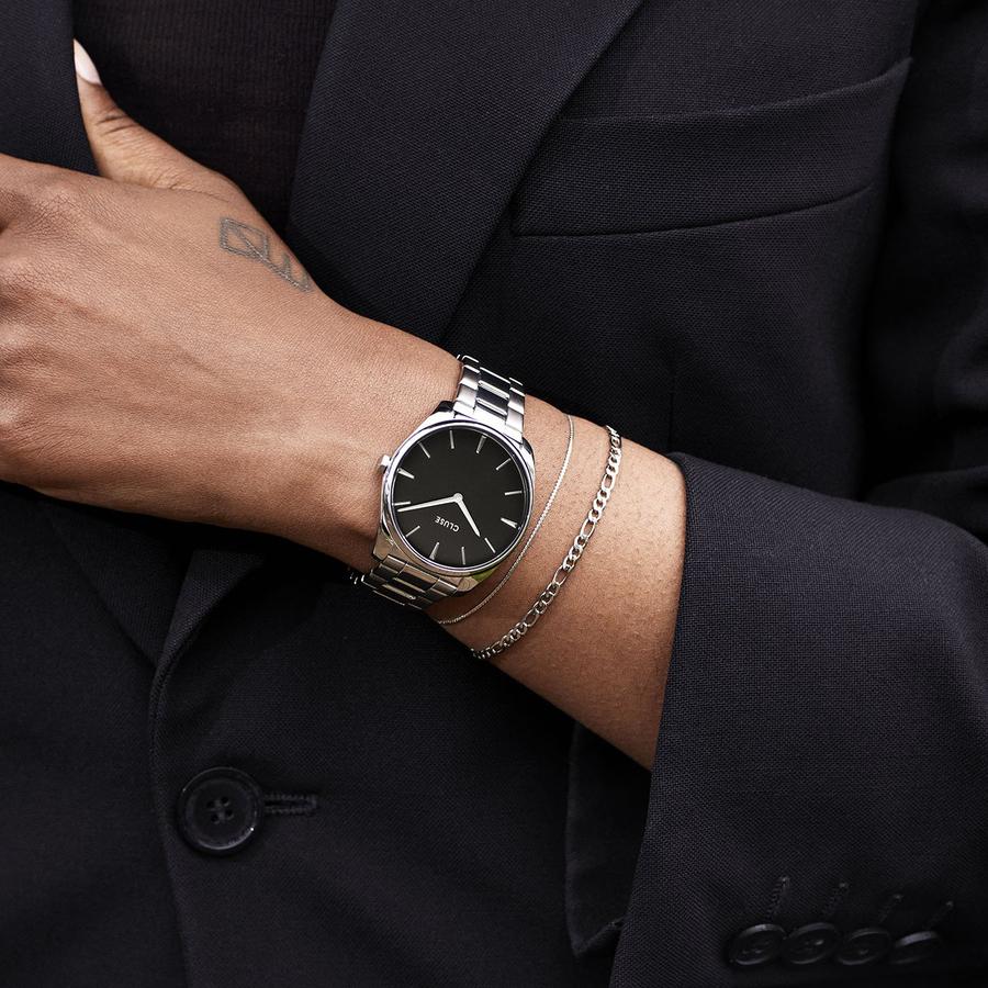 CLUSE Féroce Silver/Black - John Ross Jewellers