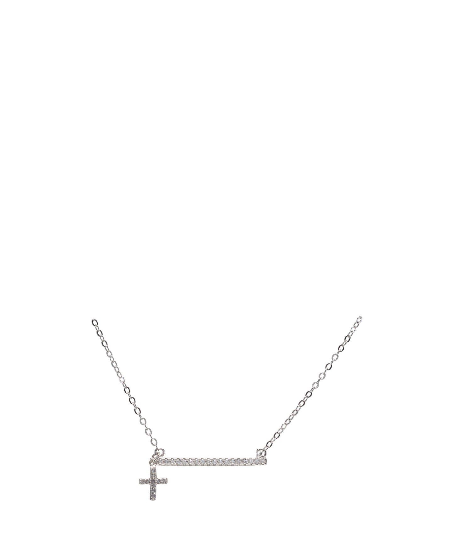 Kids Silver CZ Bar Necklace - John Ross Jewellers