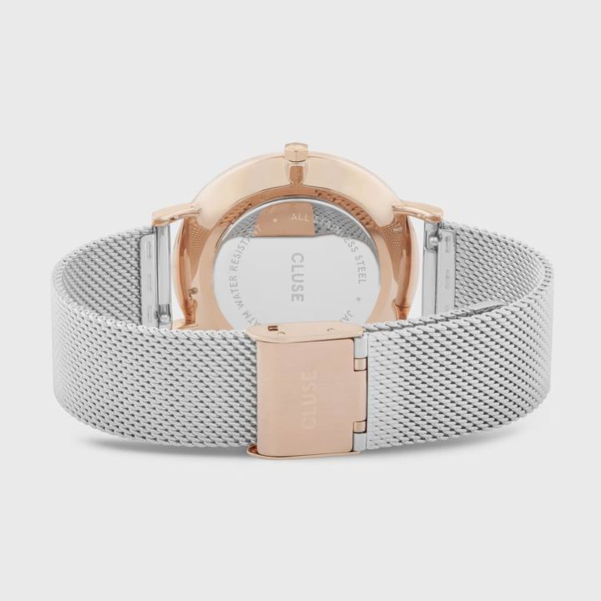 CLUSE Boho Chic Mesh Rose Gold Silver/Silver - John Ross Jewellers