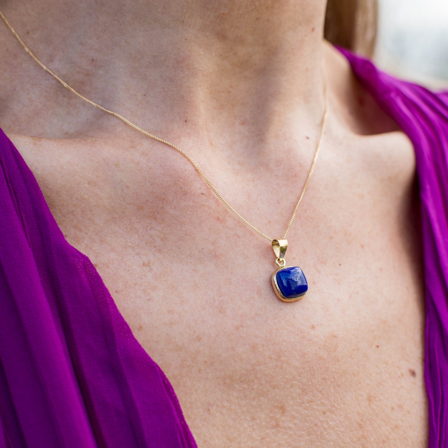 18ct Gold Lapis Lazuli Pendant Necklace - John Ross Jewellers