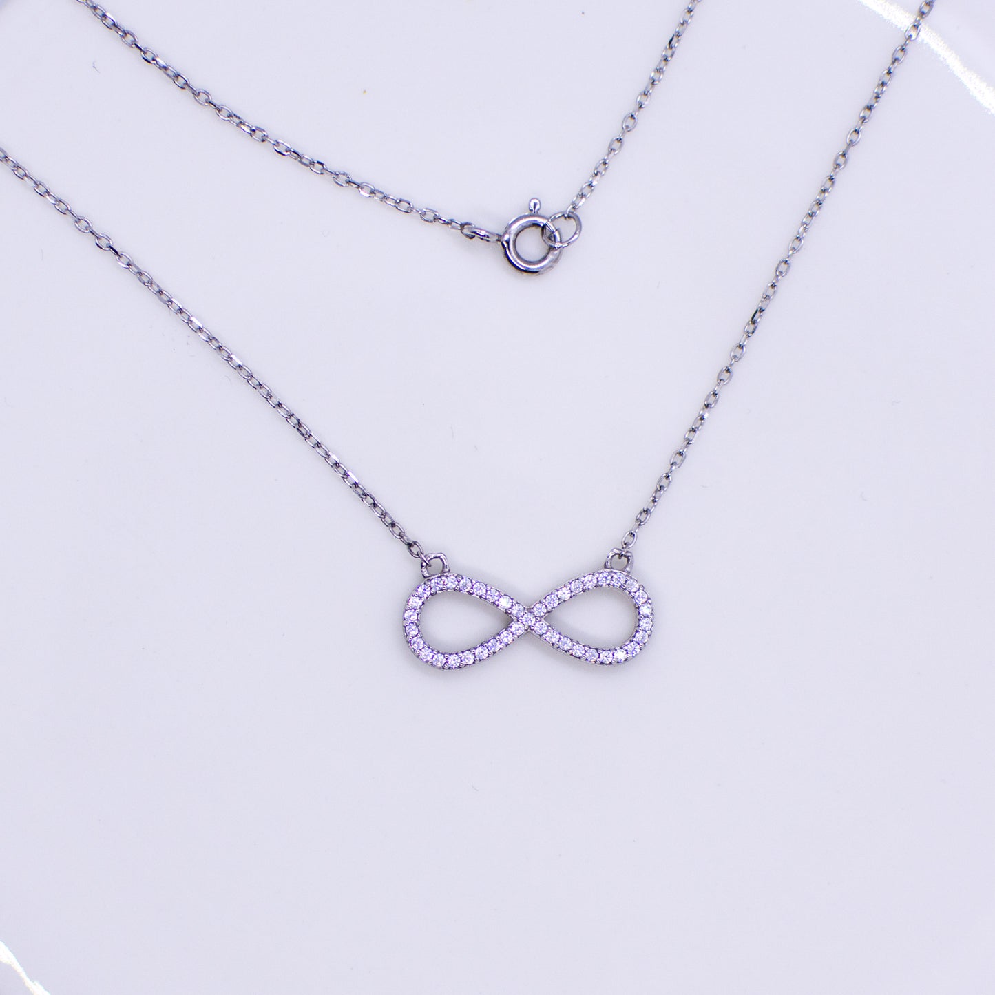 Silver CZ Infinity Necklace - John Ross Jewellers