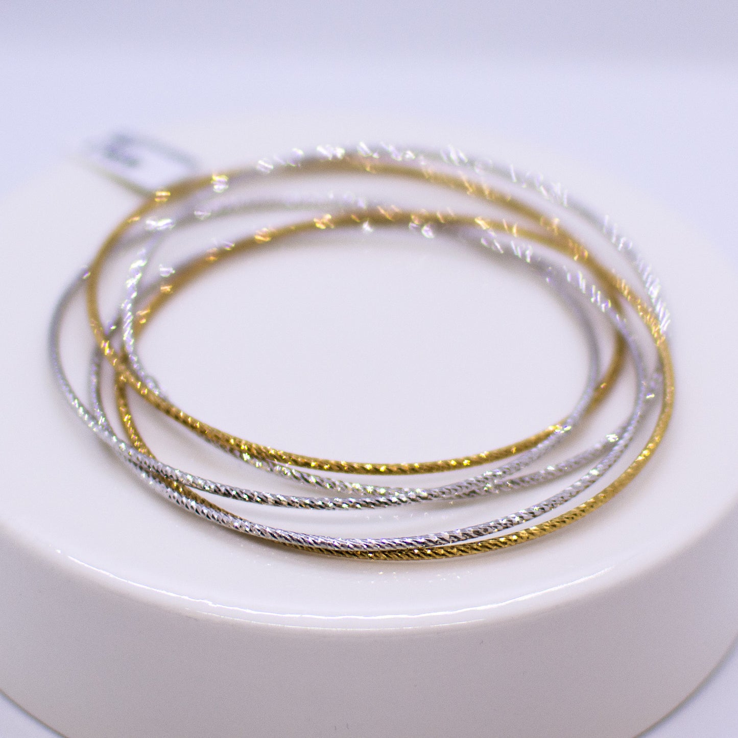 Silver Two Tone Four Part Russian Bangle - John Ross Jewellers