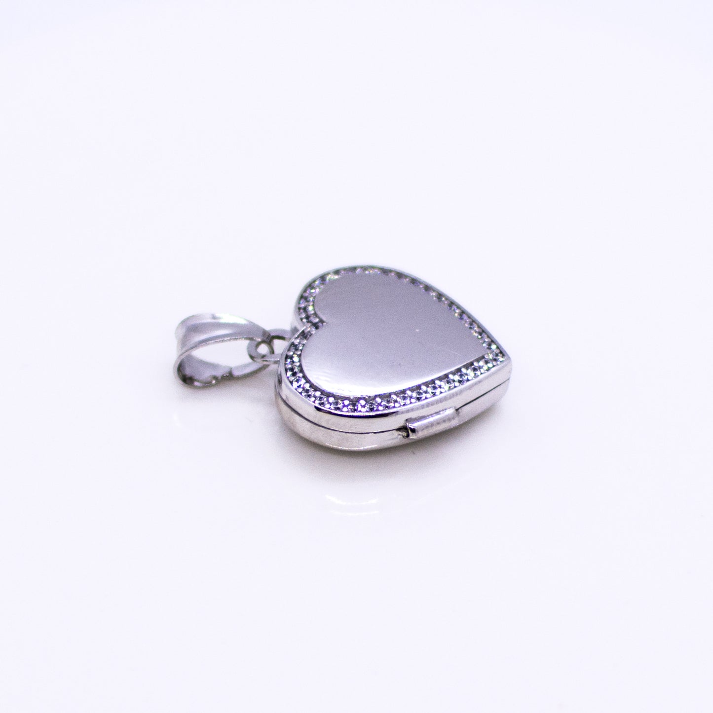 Silver CZ Heart Locket and Chain - John Ross Jewellers