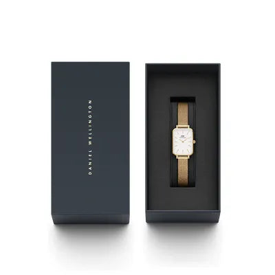 Daniel Wellington Watch Quadro Pressed Evergold | White - John Ross Jewellers
