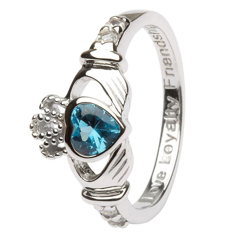 Shanore Birthstone Claddagh Ring - John Ross Jewellers