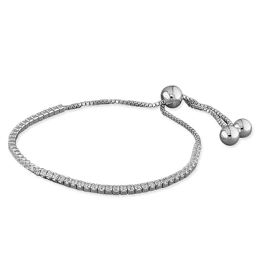 Silver CZ Toggle Tennis Bracelet | Small - John Ross Jewellers