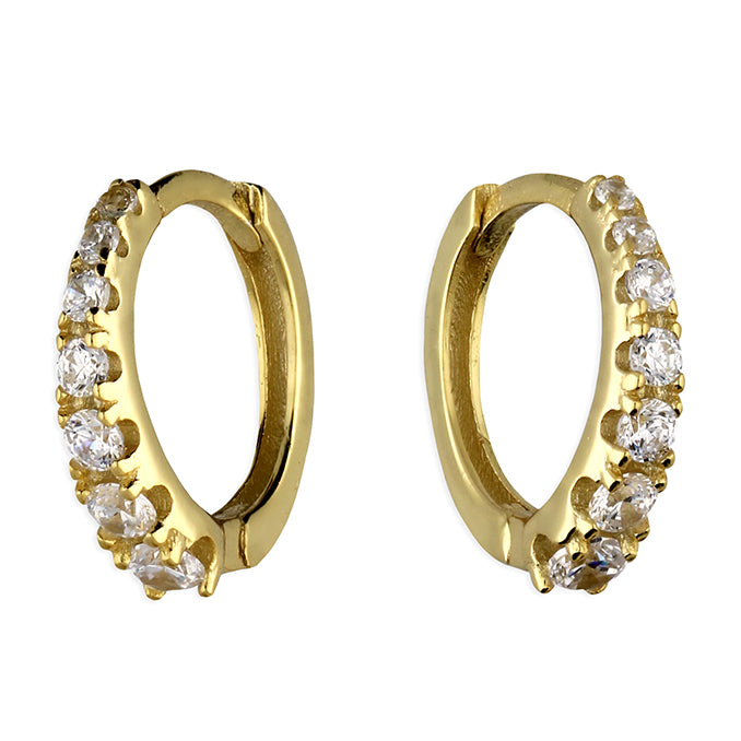 SUNSHINE Graduated CZ Huggie Hoop Earrings - 12mm - John Ross Jewellers