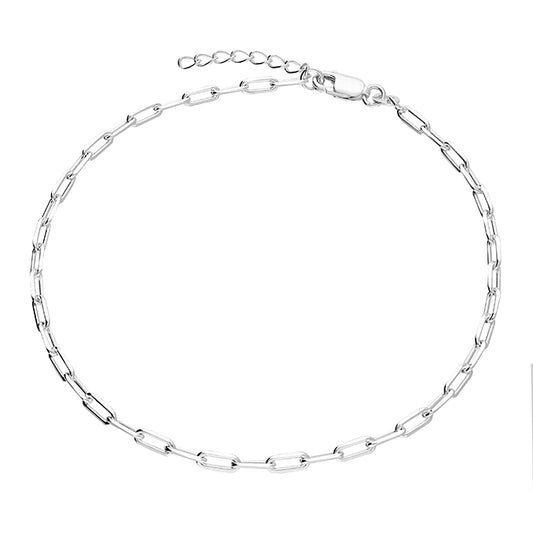 Silver Anklet - Paper Link - John Ross Jewellers