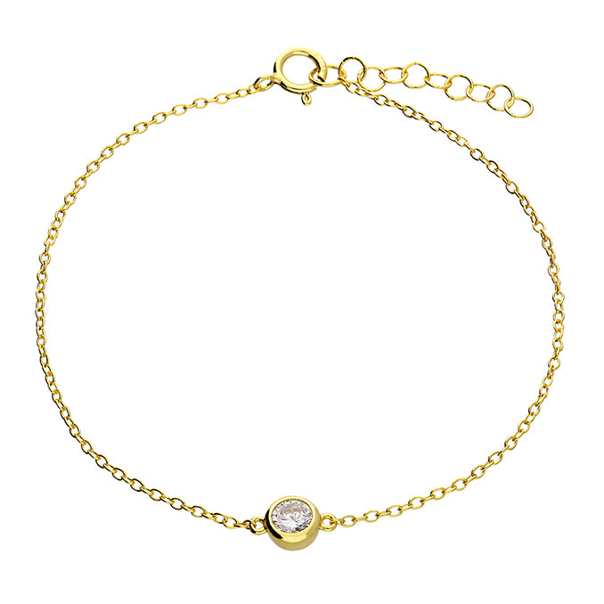 CME Sunshine CZ Solitaire Bracelet featuring sparkling cubic zirconia stones on a sleek bracelet design.