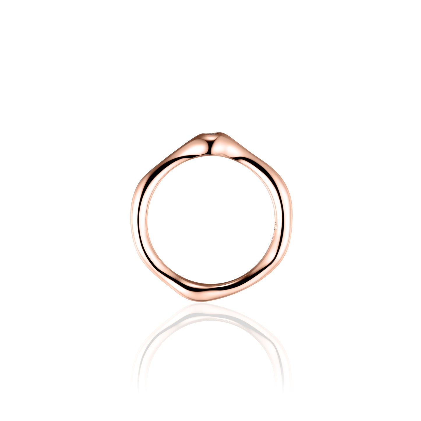 ORGANIC CZ Solitaire Ring - Rose Gold - John Ross Jewellers