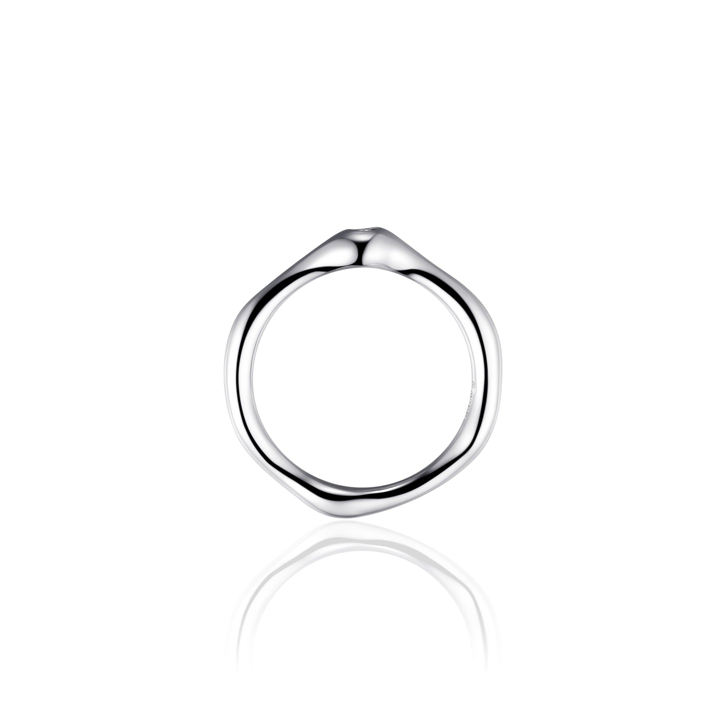 ORGANIC CZ Solitaire Ring - Silver - John Ross Jewellers