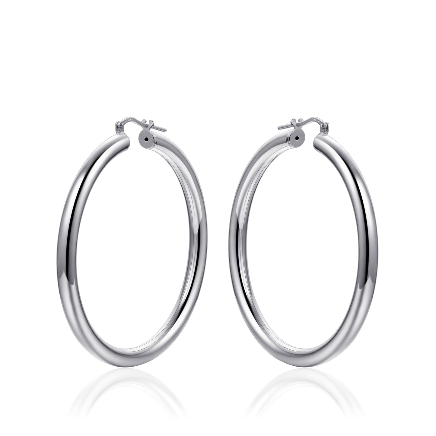Silver 45mm Hoops - Silver - John Ross Jewellers