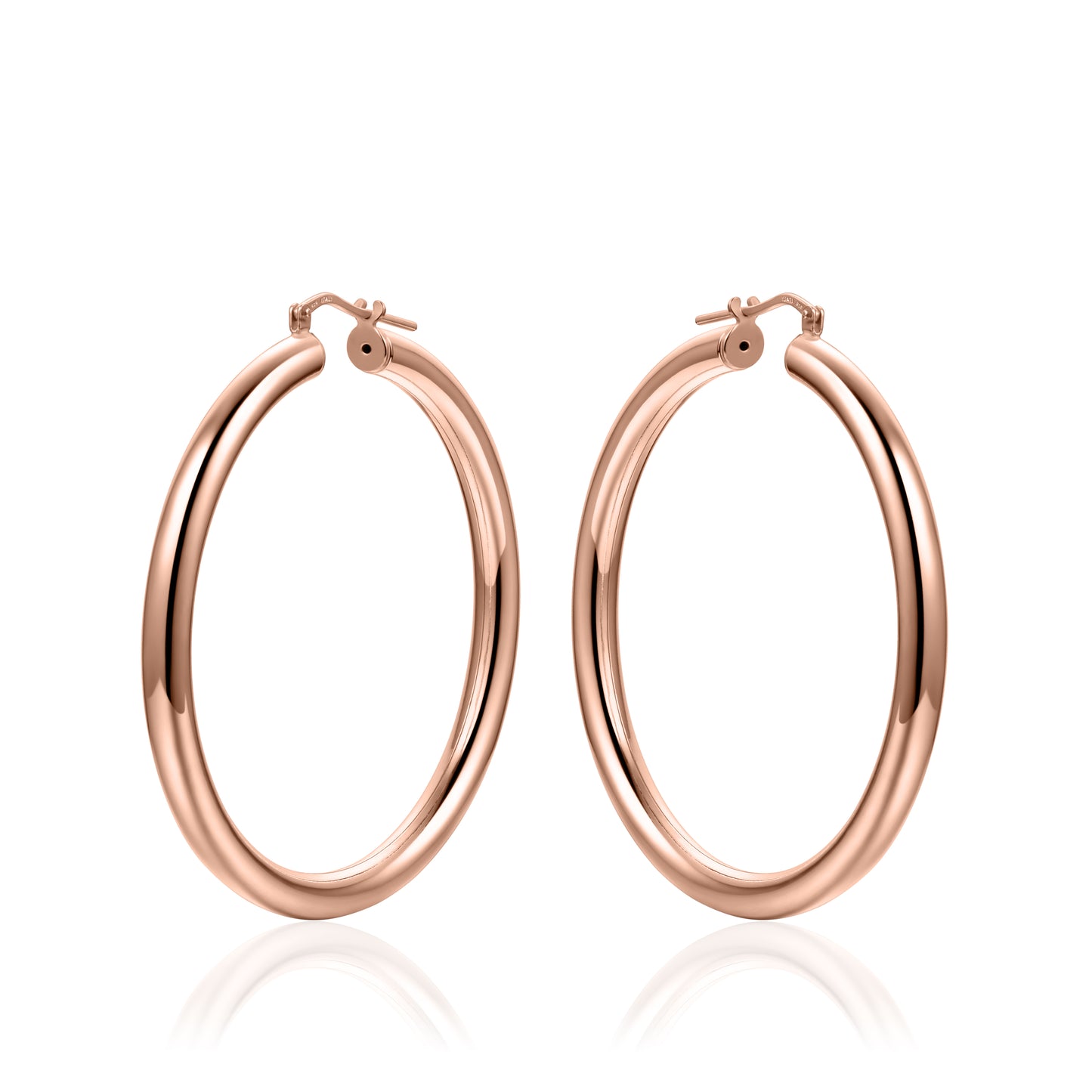 Silver 45mm Hoops - Rose - John Ross Jewellers