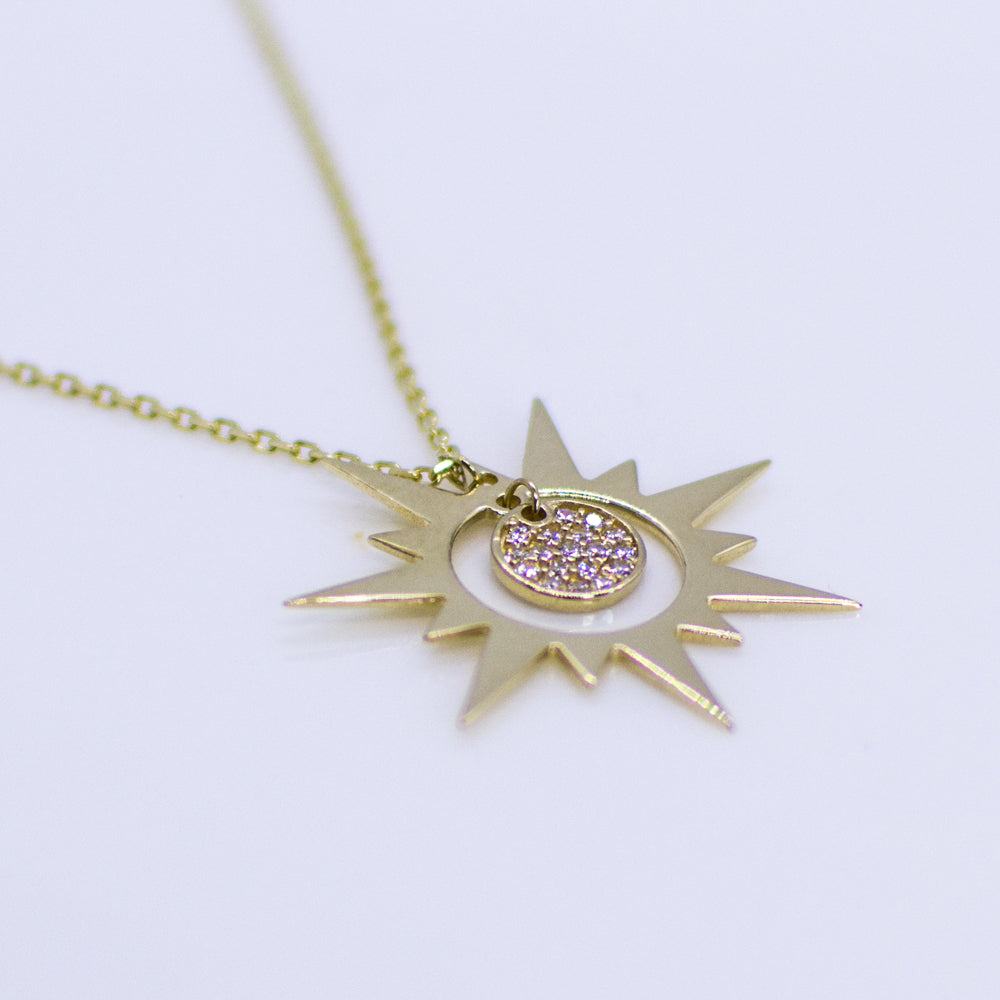 9ct Gold Sun Disc Necklace - John Ross Jewellers
