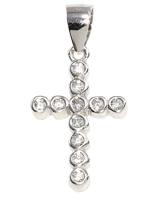 Silver CZ Cross & Chain - John Ross Jewellers