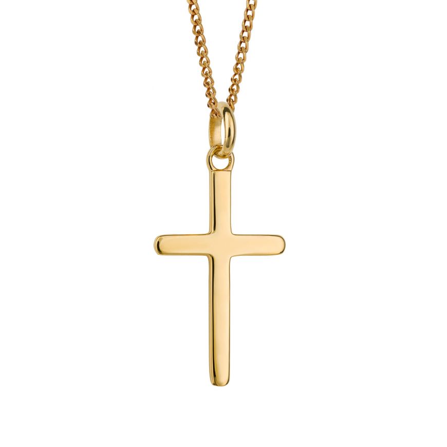 Sunshine Plain Block Cross Necklace - John Ross Jewellers