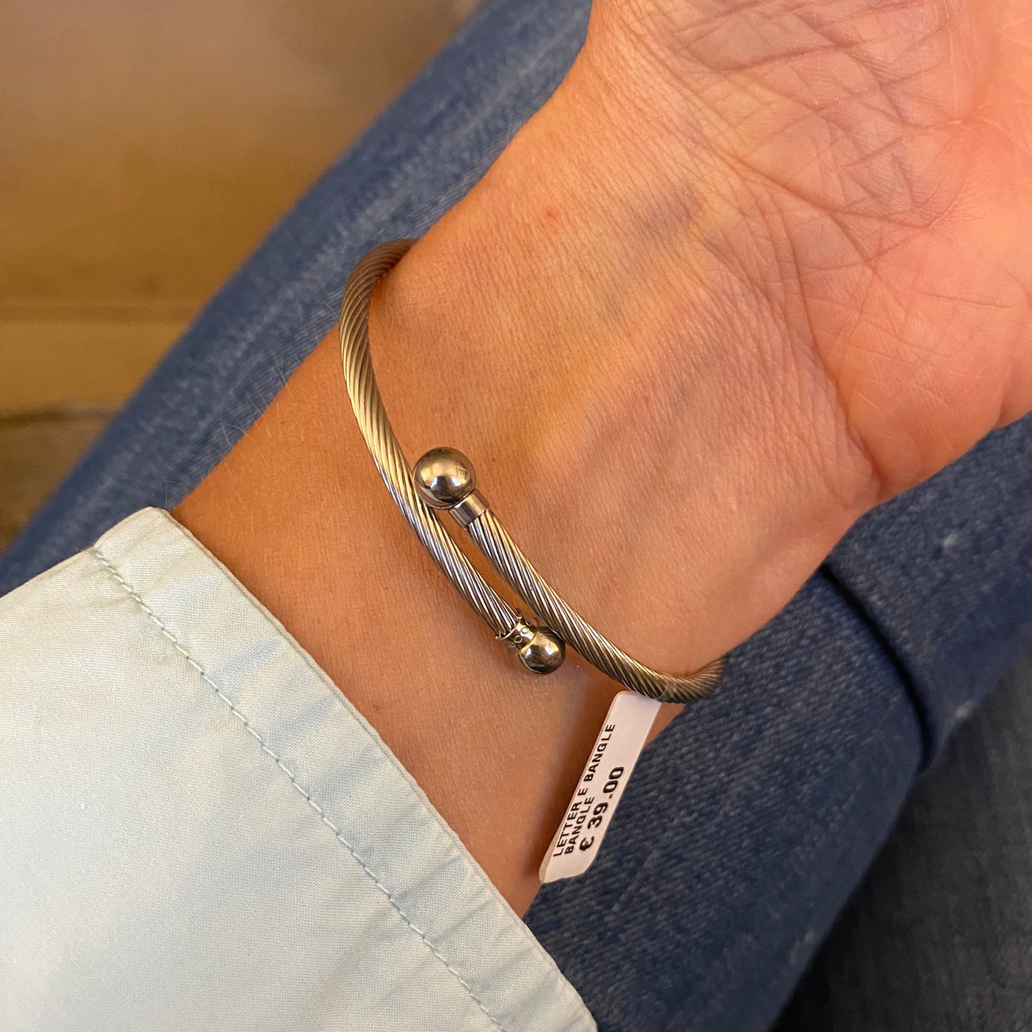 REBECCA MyWorld Letter Bangle - Two Tone|Rose Initial - John Ross Jewellers