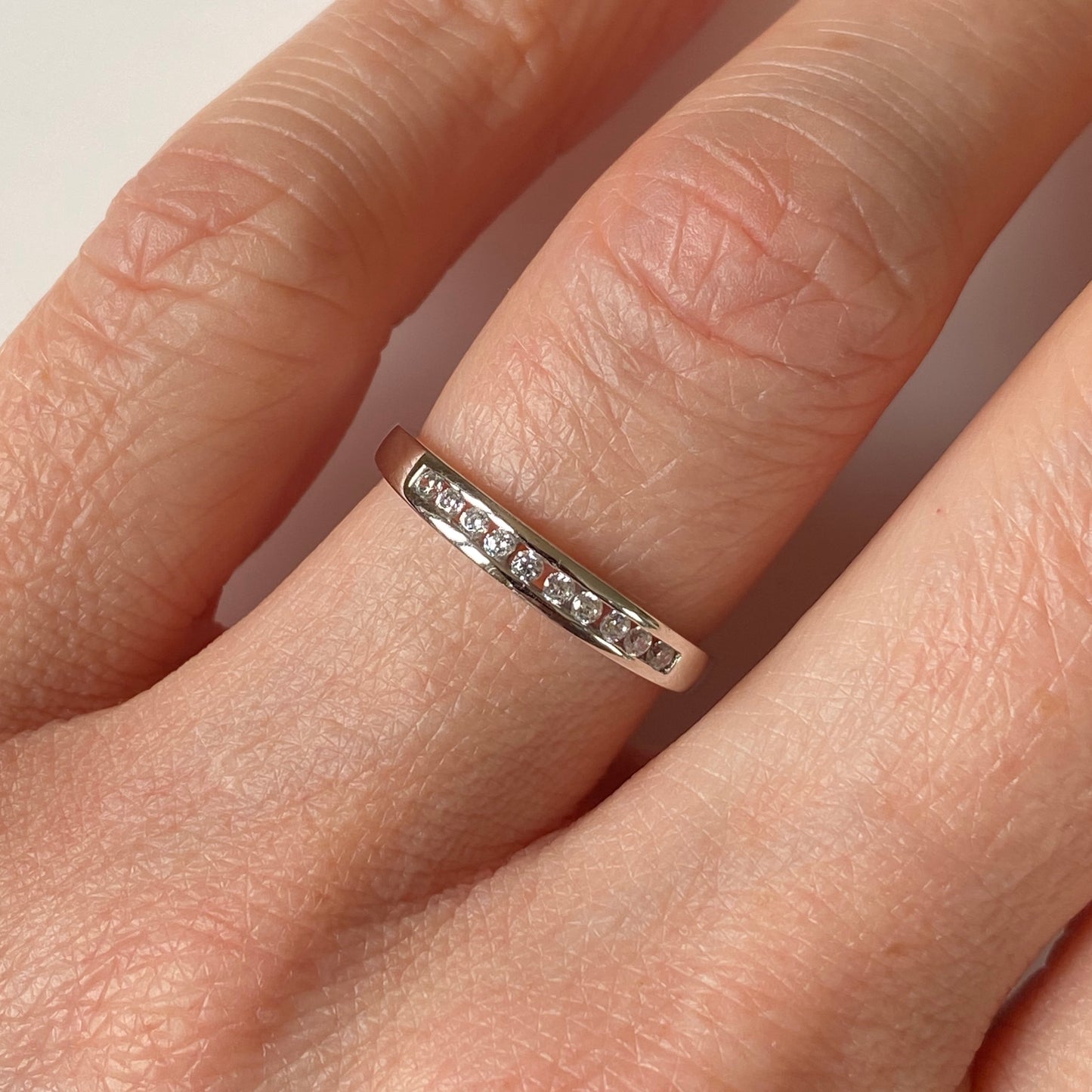 9ct White Gold CZ Channel Set Ring - John Ross Jewellers