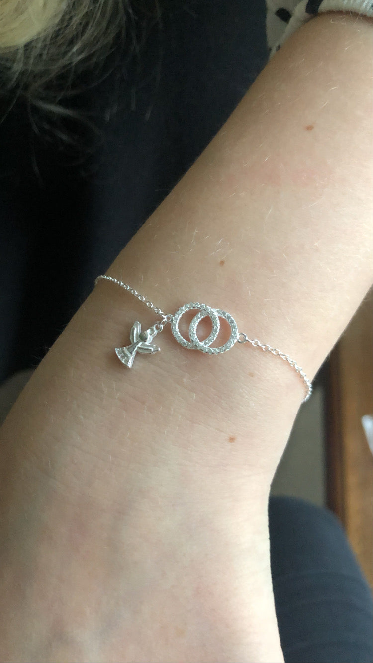 Kids Silver CZ Unity Circles Bracelet - John Ross Jewellers
