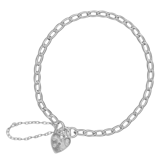 Silver Light Charm Bracelet With Lock - John Ross Jewellers