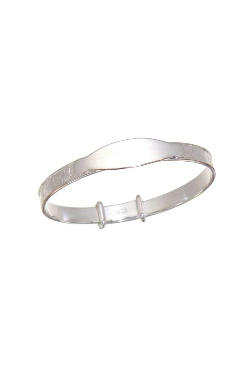 Kids Sterling Silver Identity Bangle | Teddy Bears - John Ross Jewellers