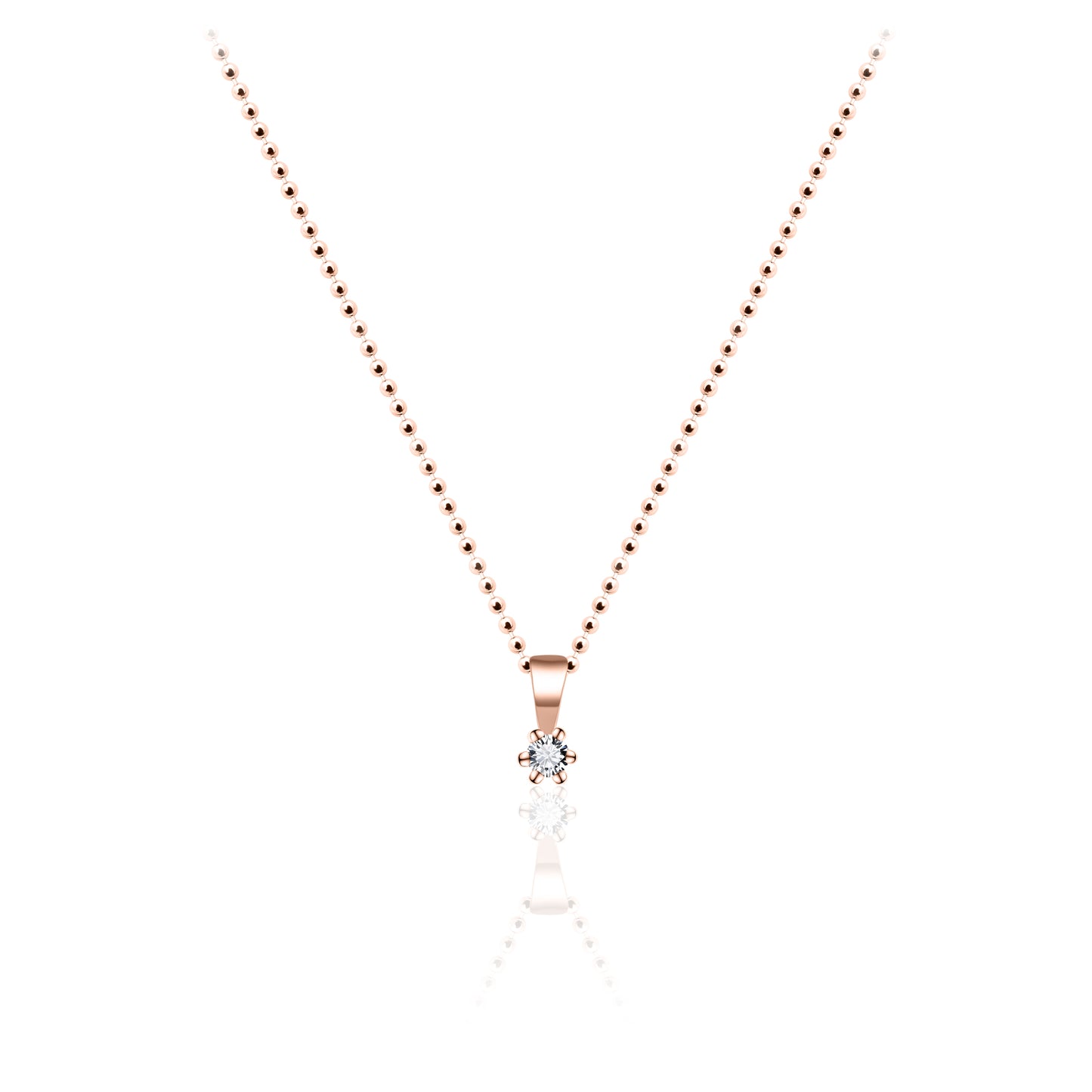 Glitz 2mm CZ Necklace - Rose Gold - John Ross Jewellers