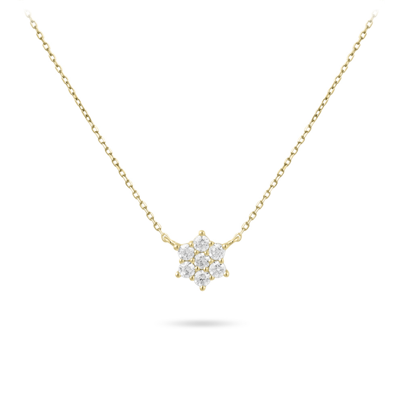 14ct Gold CZ Star Necklace - John Ross Jewellers