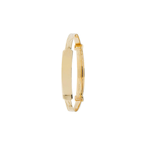 9ct Gold Diamond Cut Pattern Identity Baby Bangle - John Ross Jewellers