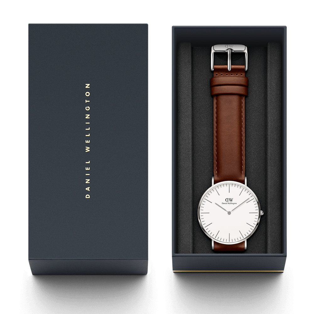 Daniel Wellington Classic 40mm Silver St Mawes - John Ross Jewellers