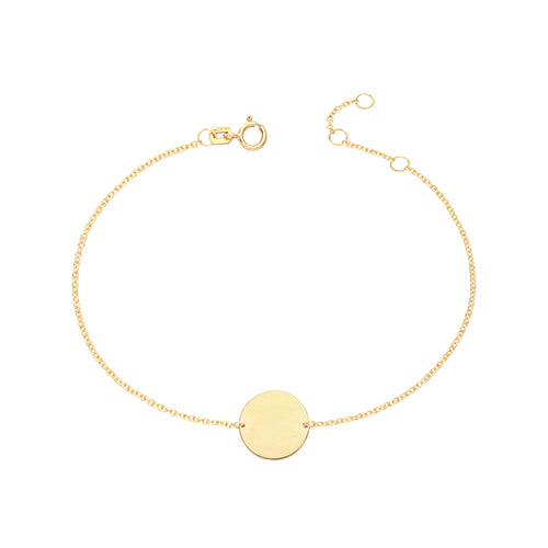 9ct Gold Disc Identity Bracelet - John Ross Jewellers
