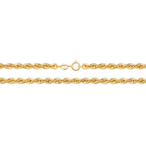 9ct Gold Hollow Rope Chain - John Ross Jewellers