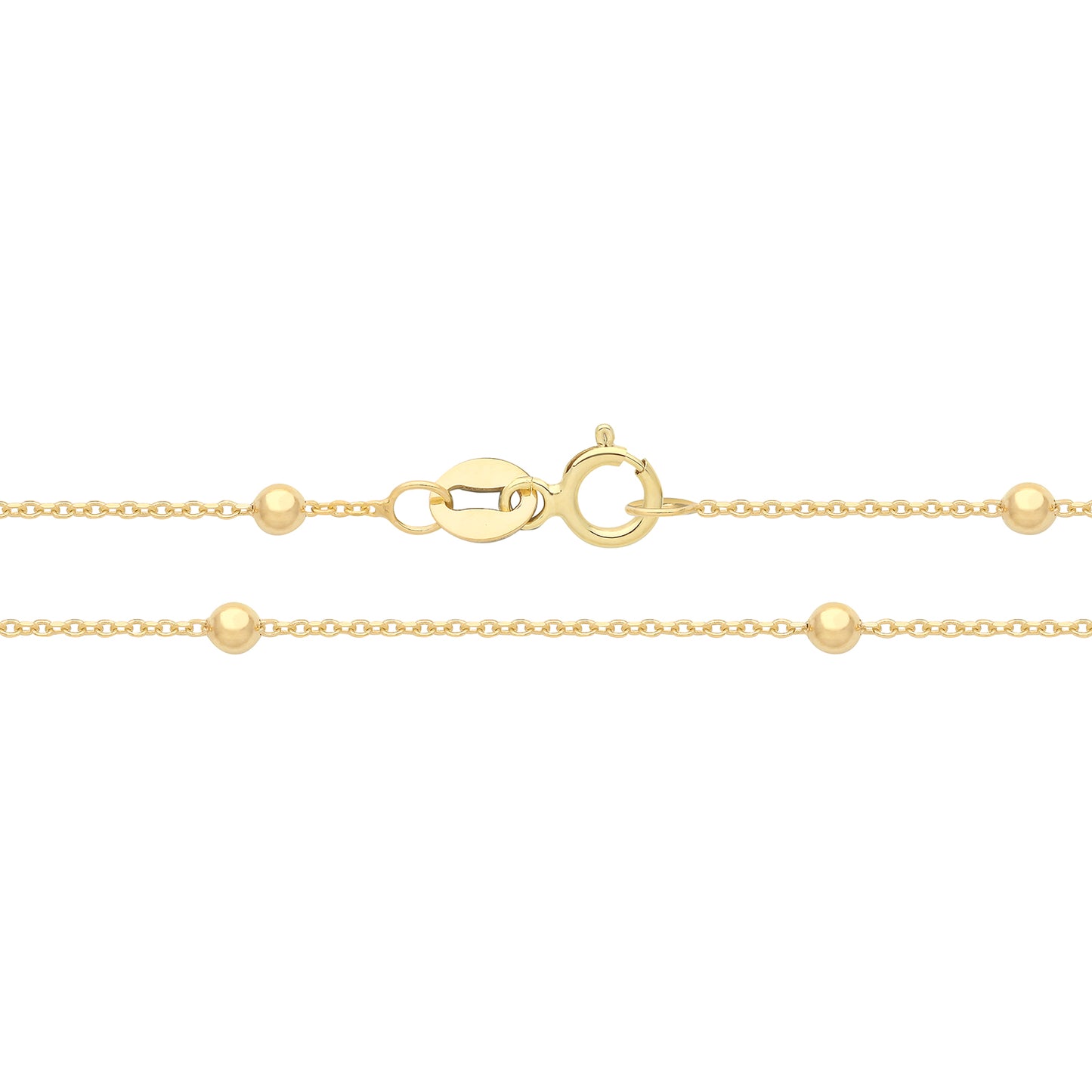 9ct Gold Bead & Chain Necklace - John Ross Jewellers