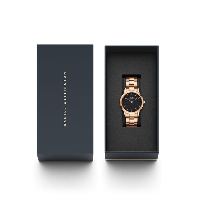 Daniel Wellington Iconic Link Rose Gold/ Black 32mm - John Ross Jewellers